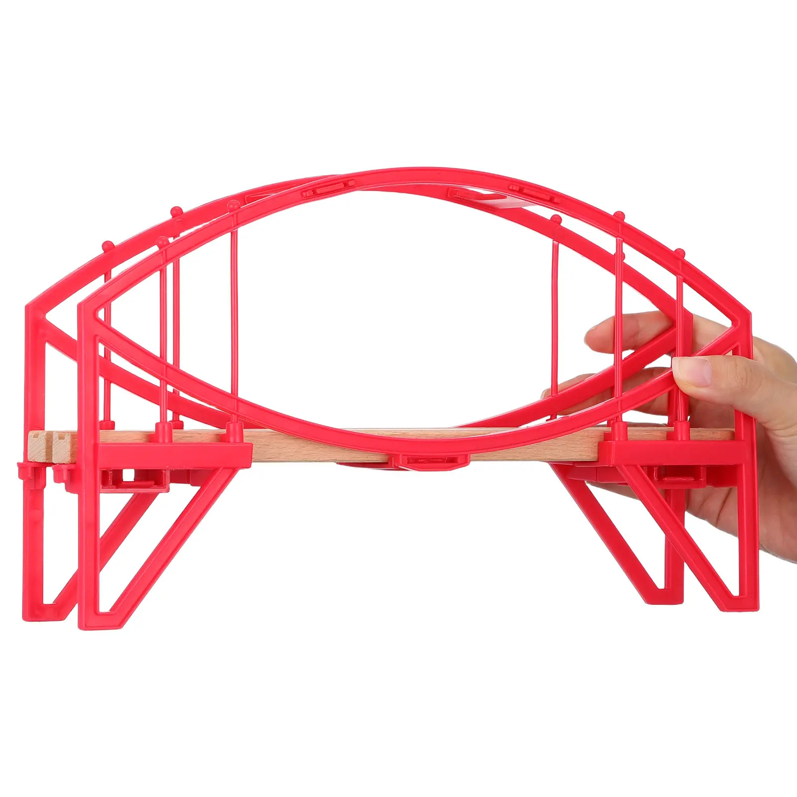 

Креативный арочный мост для железнодорожных путей, яркие цвета, совместимые с деревянными железнодорожными путями, аксессуары для расширения железнодорожной сети