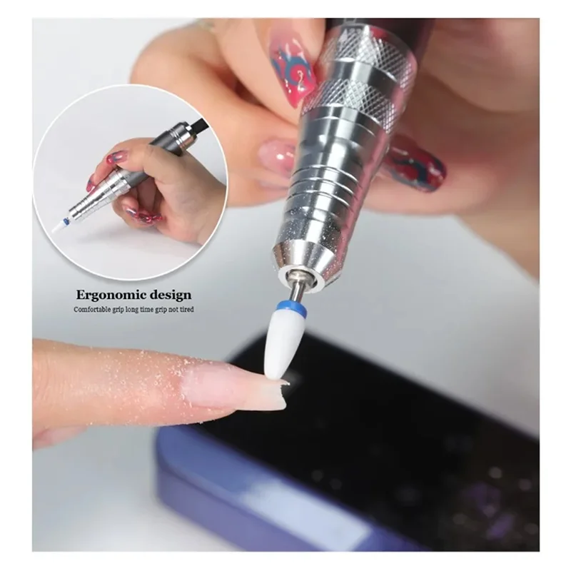 -A14E Electric Nail Drill Machine Professional Nail Drills For Gel Nails Polish Rechargeable Portable Nail File Manicure Tool