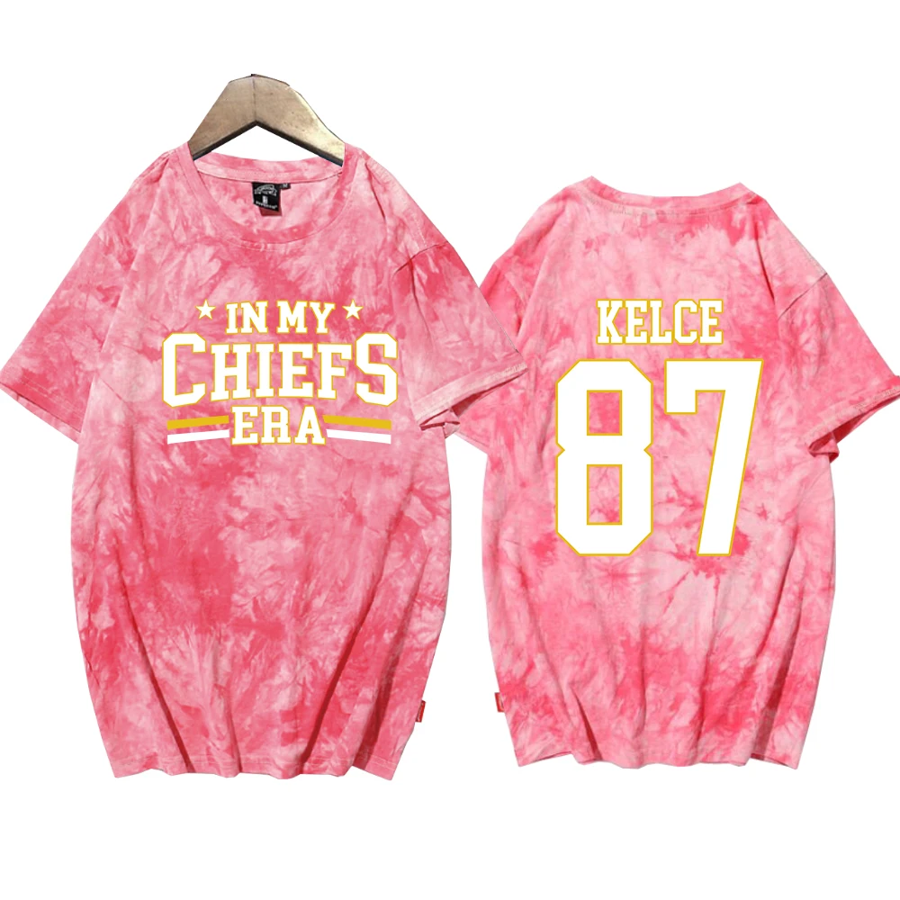 In My Chiefs Era Tie Dye T-Shirt Taylor and Travis T Shirt Travis Kelce Football Steetswear Man Woman T-Shirt Fans Gift