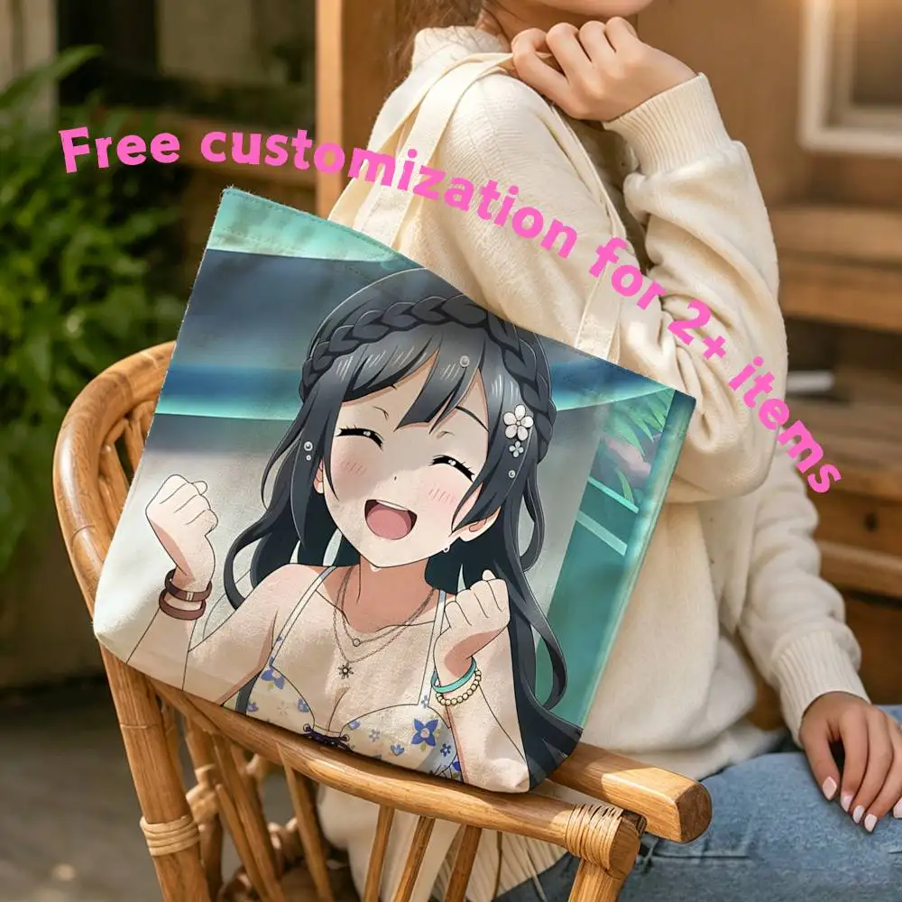 LL-Nijigasaki S-Setsuna Yuki Waterproof Lined Canvas bags suitable for going to class, shopping, gifts, and commuting