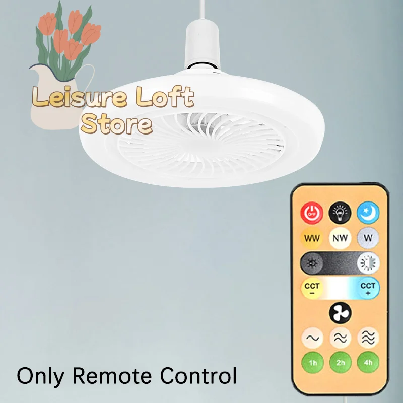 Wireless 3-Speed Ceiling Fan Remote Control - 1-4H Timer & Dimmable Light for E27 Fan/Light Combos, Easy Retrofit