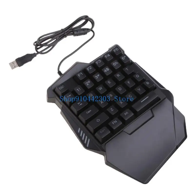 652F Musketeer G101 One-Handed Gaming Keyboard RGB Backlit Carving 35 Keys for PUBG E-Gamers Computer Keypad
