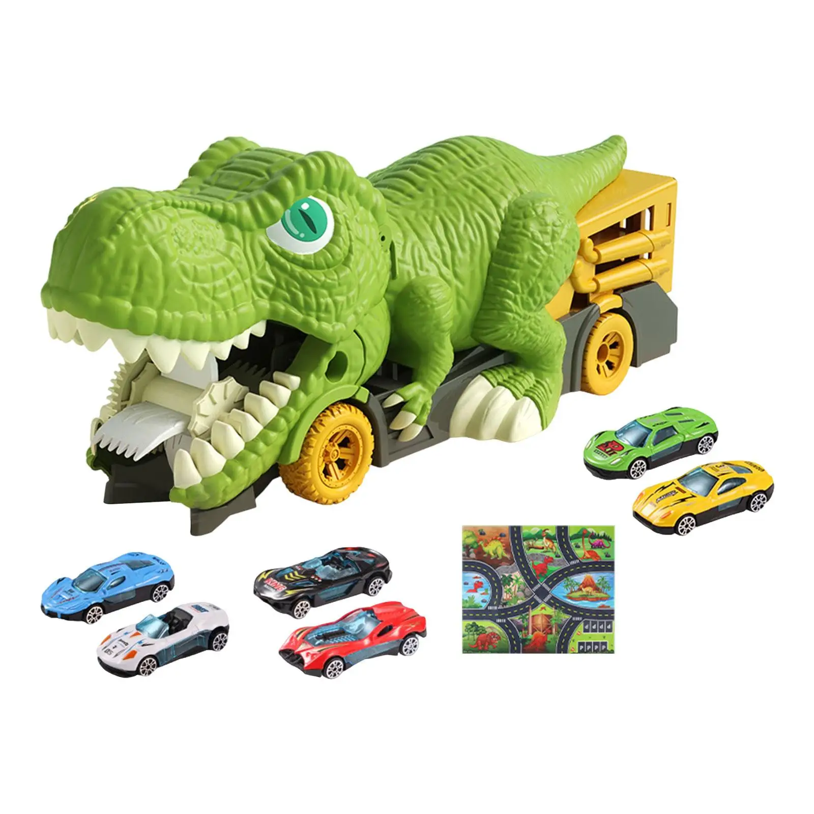 Dinosaurus eetende auto's Realistische opslag met mini-auto's voor kinderen Cadeauspeelgoed