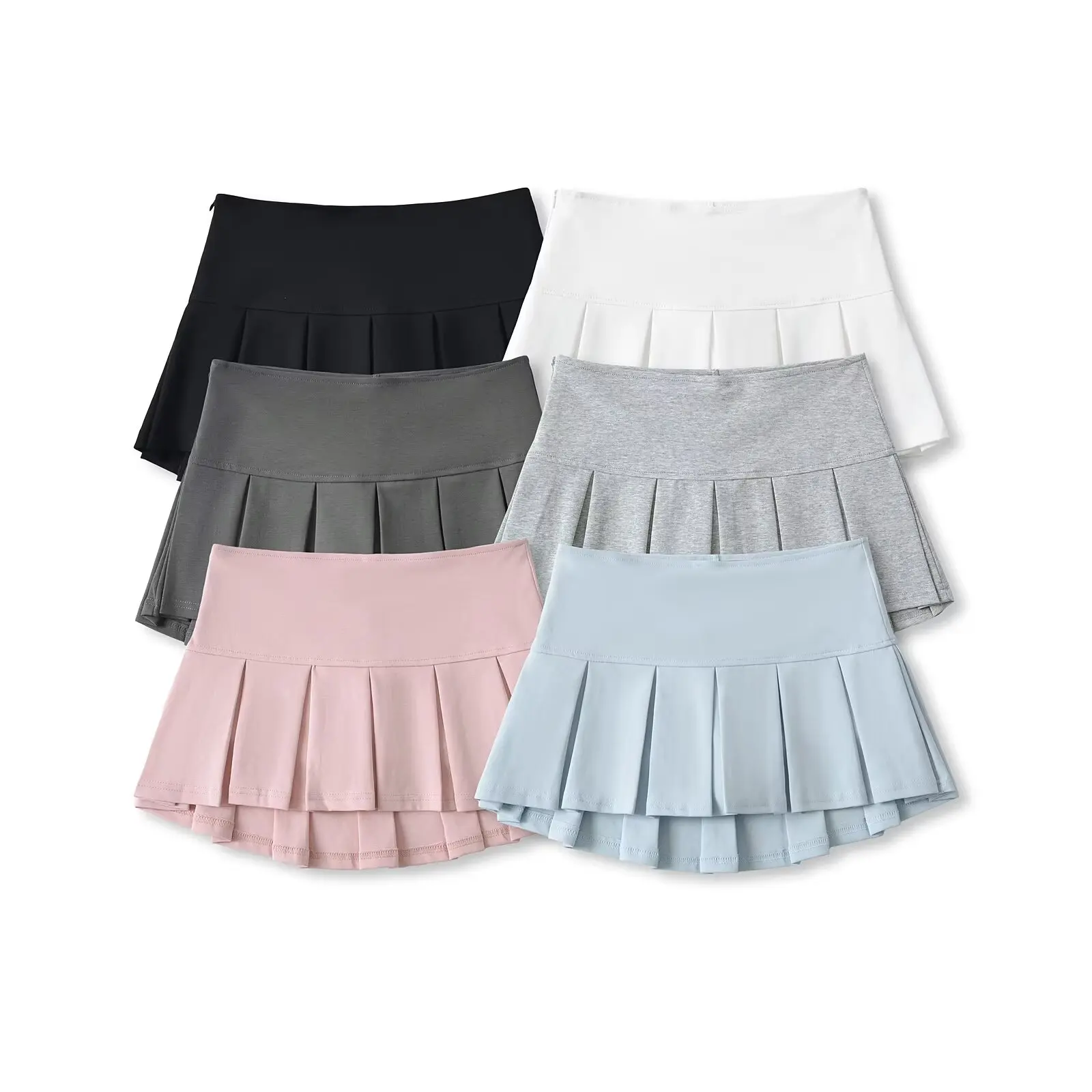 Sexy High Waist Pleated  Skirt Irregular Hem Bodycon Pure Desire Net Red Outerwear Anti Exposure Half Body Skirt Pants