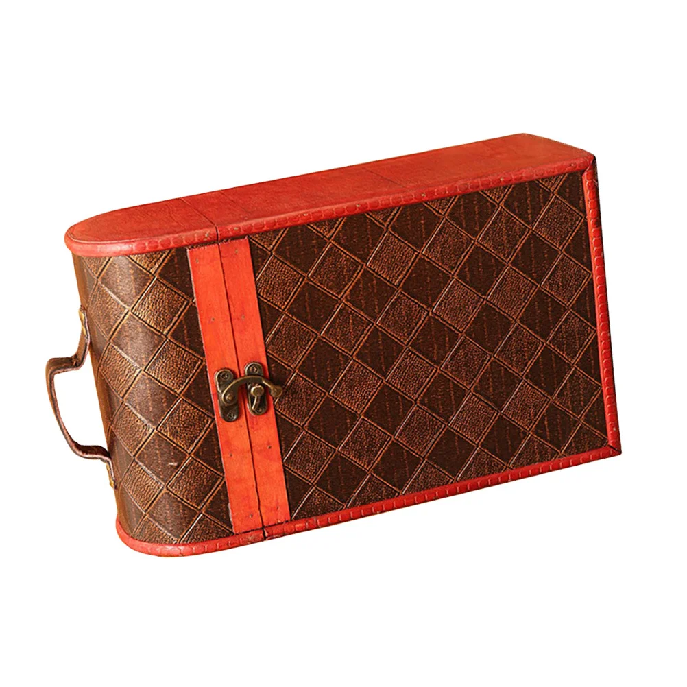 

Retro Wine Packaging Box Chinese Style Wooden Case PU Double Bottles Hinges Buckles for Party Banquet Marple Leaves