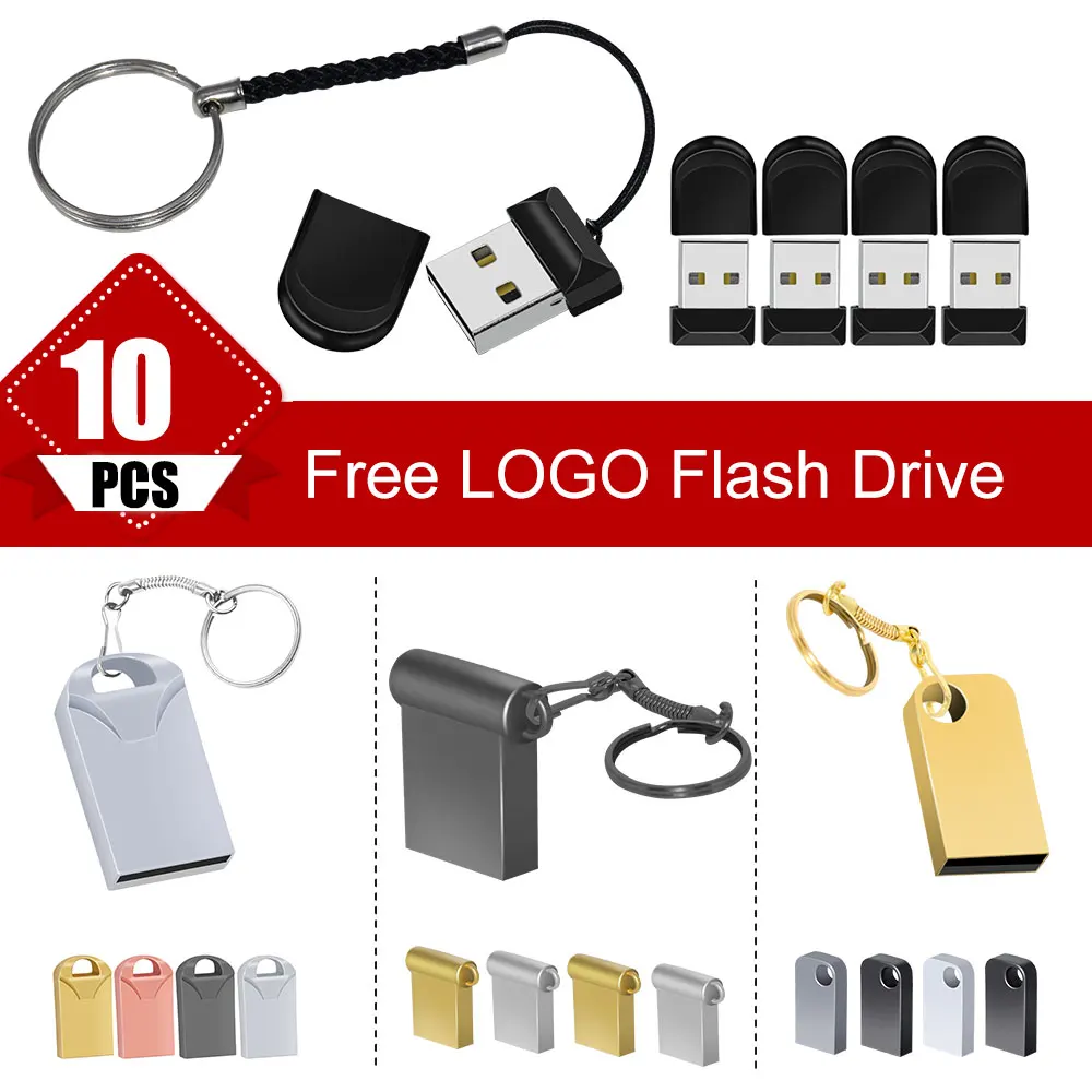 

10PCS Mini USB Sticks 4G 8G Pen Drive 16GB High-Speed USB Flash Drive 64GB Free Logo Gift Memory Stick Waterproof U Disk Gift