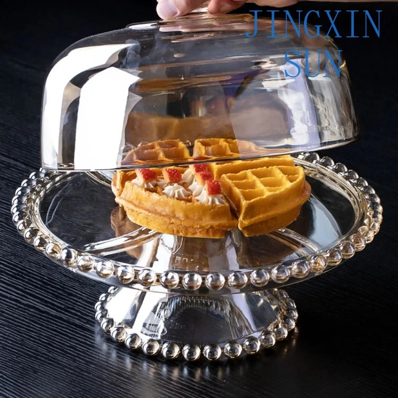 Lead-free crystal glass fruit bowl European creative home living room with lid fruit bowl candy.