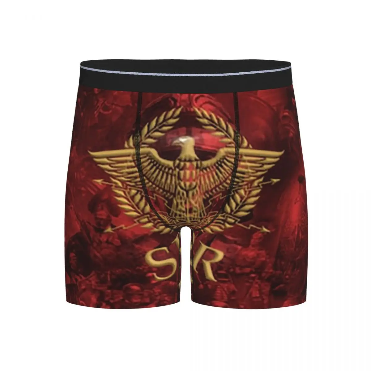 

Длинные трусы-боксеры, шорты золотого, римского императорского орла SPQR 4, мужские дышащие трусы для мужчин, подарки бойфренду