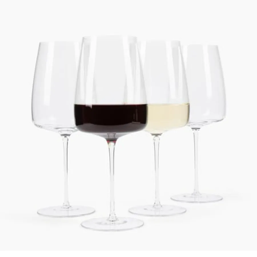 Copas de vino altas de Larder & Vine, juego de 4 copas grandes para vinos rojos y blancos, elegantes y multiusos para Fu