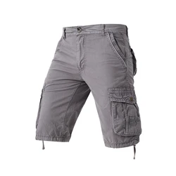 Mens Military Shorts 2024 Summer Camouflage Cargo Shorts Men Cotton Loose Casual Short Pants No Belt