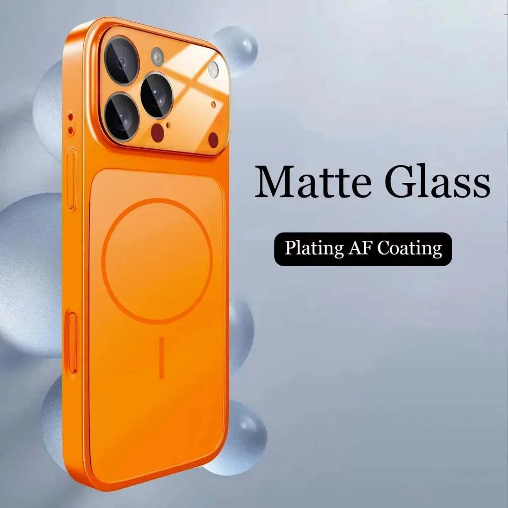 Modische matte Nano-Glashülle für iPhone 17, 16, 15, 14, 13, Pro Max | Plus 17-Air-Magnetrüstungshülle für kabelloses Magsafe-Laden – Detail 7