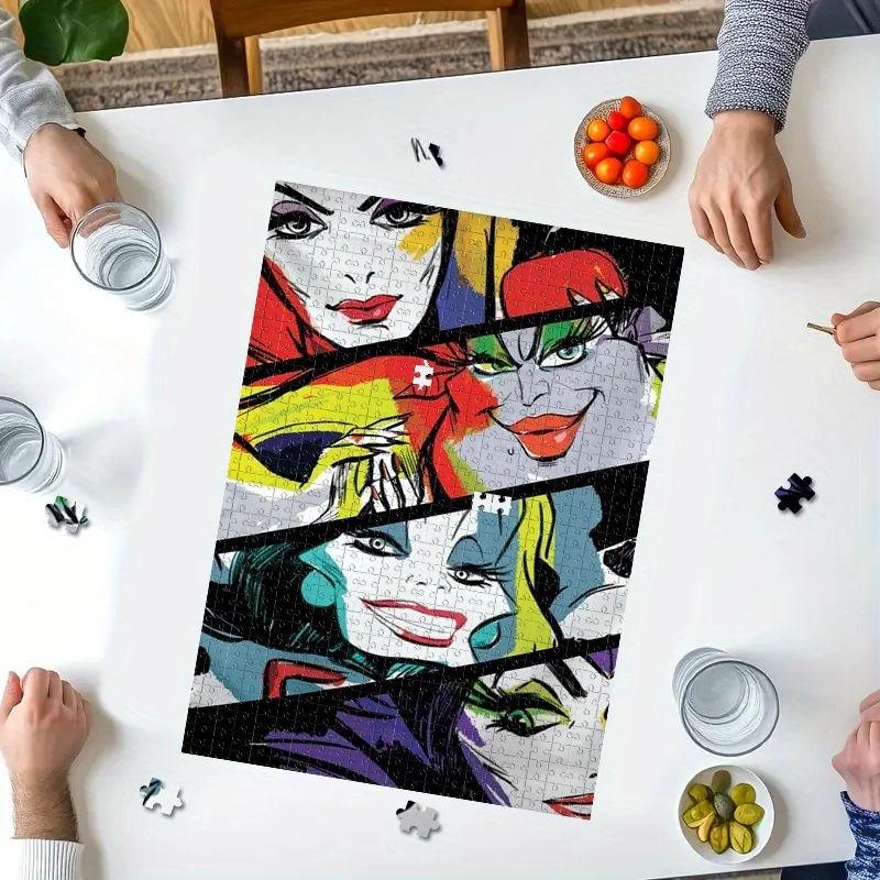 1000 Uds rompecabezas DIY regalo villano Ursula Cruella maléfica reina malvada regalo de vacaciones rompecabezas Casual sala de juegos decoración de pared del hogar grueso