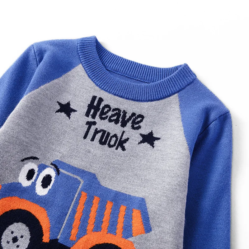 Factory direct sales autumn and winter new Korean children's sweaters cartoon truck boys baby bottoming knitted sweater pullove