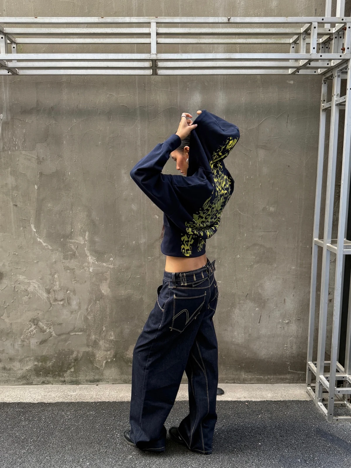 

Джинсы ICVIBE Original: свободные прямые брюки с множеством регулировок, на пуговицах, винтажный стиль, женские джинсовые штаны