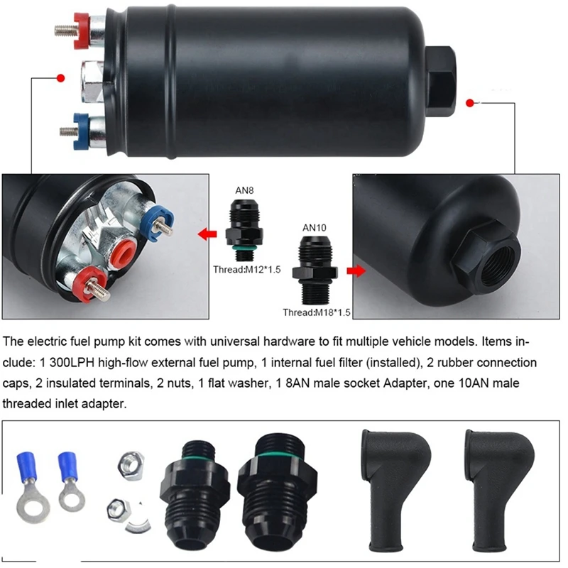 Super Sale Car Universal 380LH 1000HP External Inline Fuel Pump Replaces E85 Compatible 044 Fuel Pump
