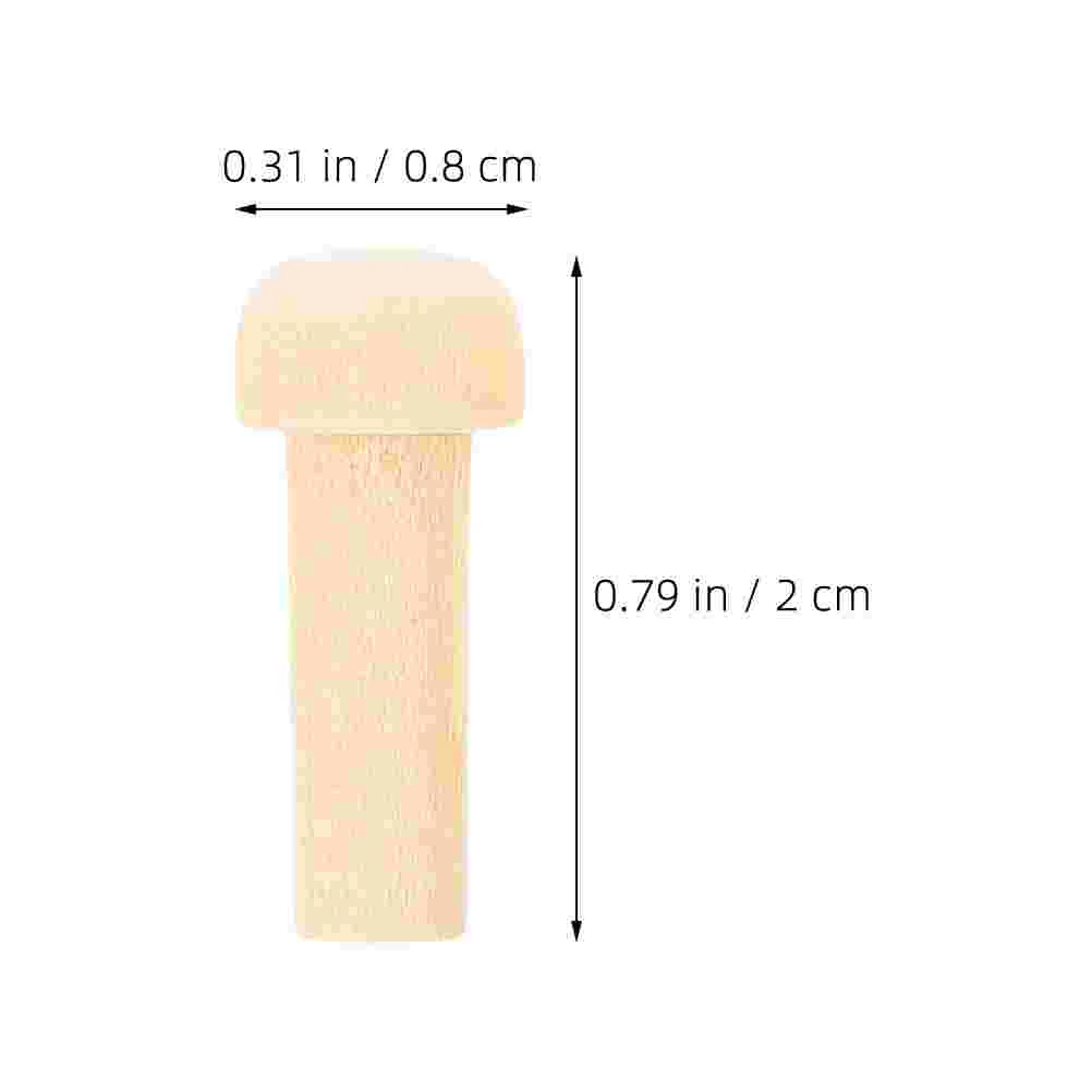 20Pcs Mushroom Head Wood Pieces Wooden Axle Pegs Mini Unfinished Blank Small Diy Supplies For Tools Accessories Handmade