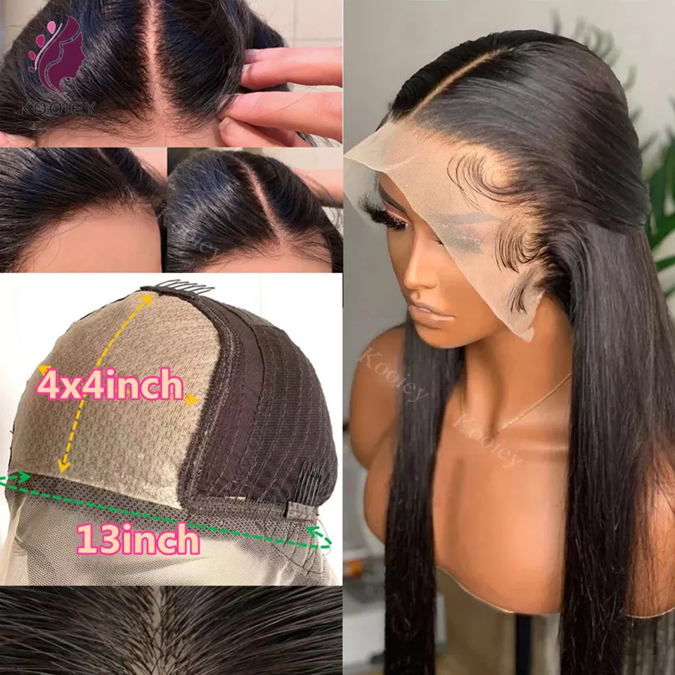 

13x4 Silk Base Wig Deep Parting Human Hair Straight Wigs Human Hair Pre Plucked Bleached Knots Lace Front Wigs 13X4/13X6 Wig