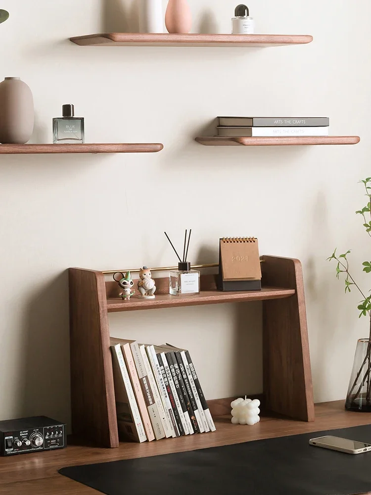 

Tabletop: Nordic style solid wood bookshelf, desk shelf