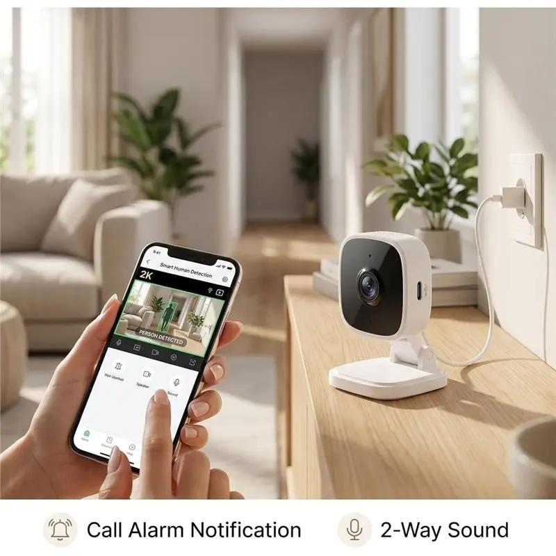 ABKQ-Indoor Wifi Security Camera 1080P CCTV Baby Monitor Pet For Home Surveillance System Motion Detection APP Control