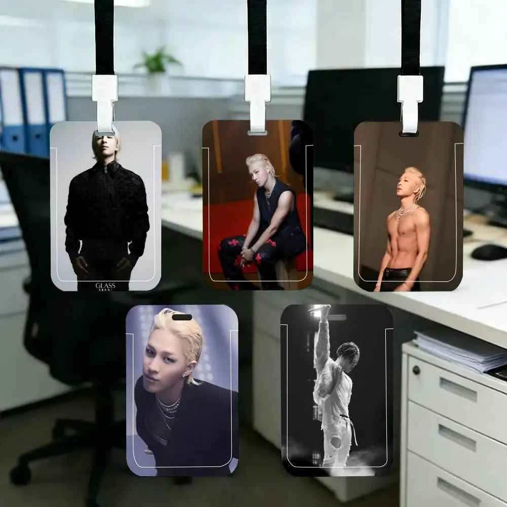 Taeyang Kpop B-BigBang ID Card Holder Lanyard Covers Women Men Work Permit Holder Students Kids Bus Cards Case