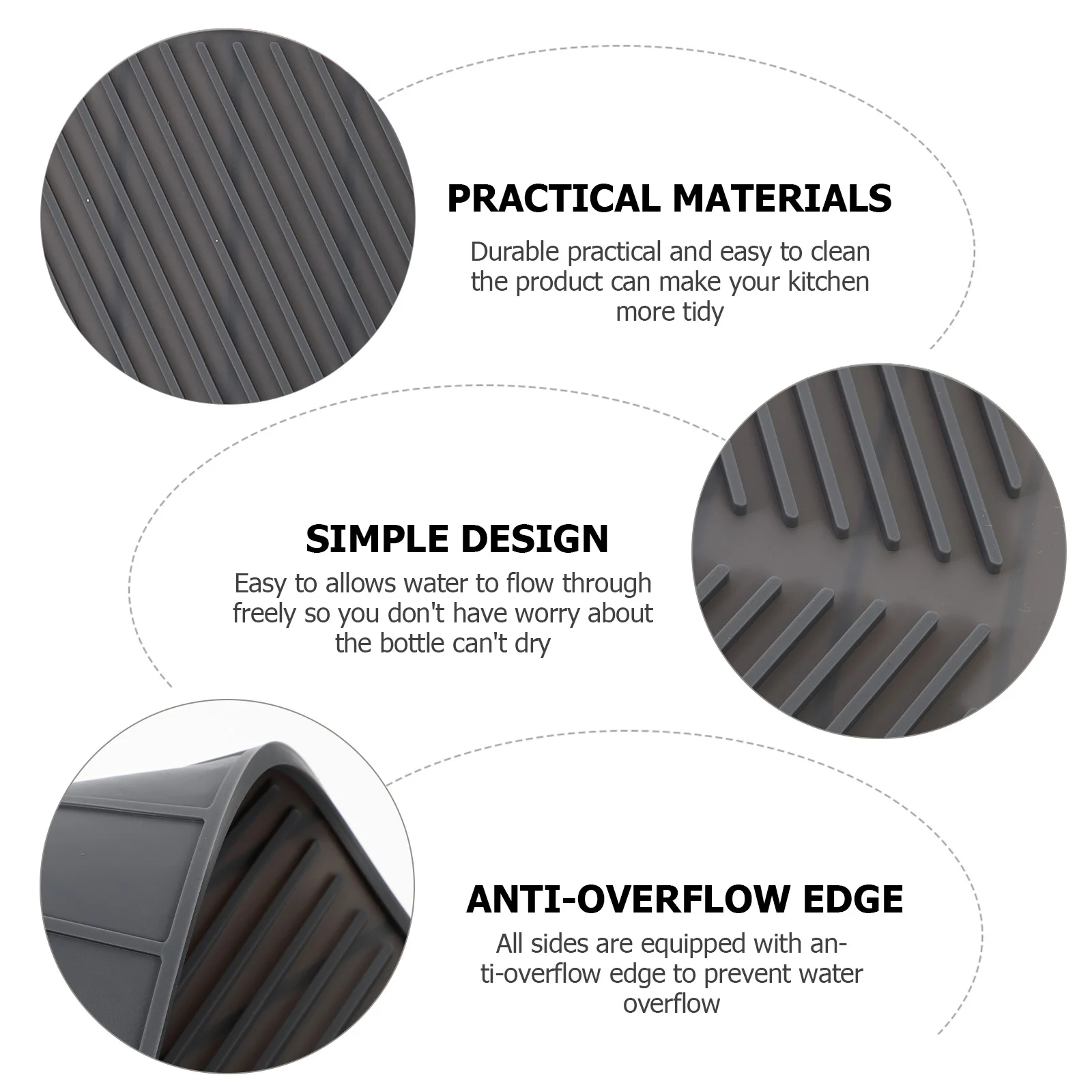 

Силиконовый коврик для слива, кухонная сушилка, теплоизоляционная многофункциональная нескользящая вентилируемая легкая стирка, сливная подушка для фруктов и овощей