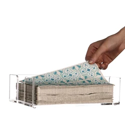 Napkin Holder For Table Acrylic Napkin Dispenser Holder For Dining Table Modern Room Decor Large Transparent Paper Napkin Holder