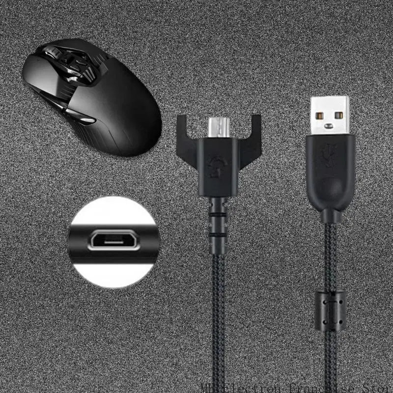 T5EA Long Last Mouse Charging Cord لـ GPW G903 G900 Mouse Power Wire لتوفير إمدادات طاقة مستقرة للاستخدام اليومي