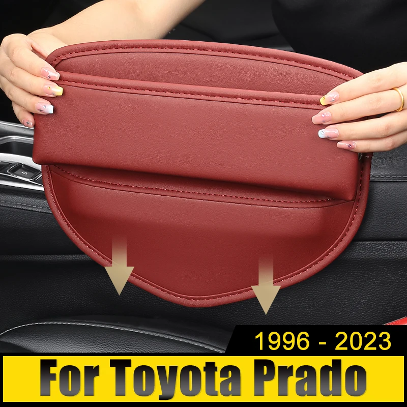 For Toyota Prado 90 120 150 1996-2017 2018 2019 2020 2021 2022 2023 Car Seat Crevice Slot Storage Box Gap Bag Built-in Cover