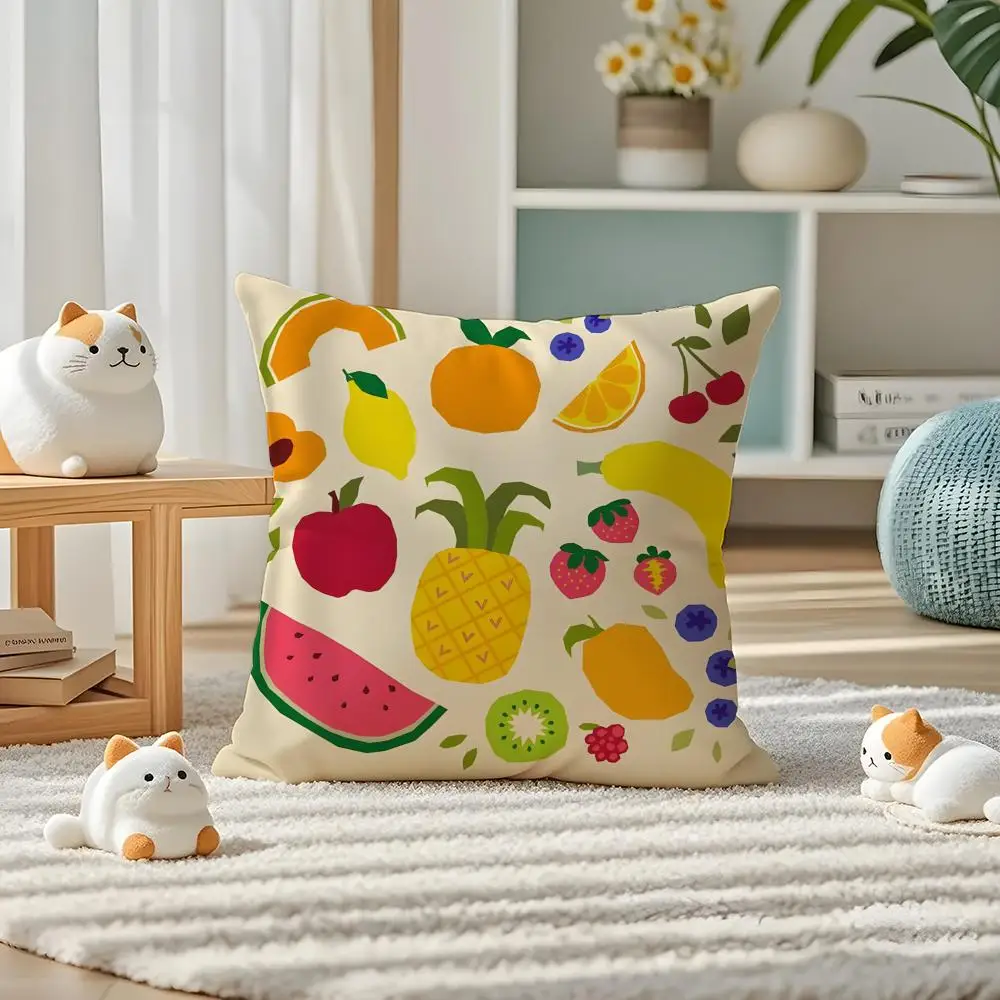 Fresh Fruit And Digital Printing Pillow Case Pillow Case Plush Fabric Soft Double Sided Print Home Sofa High Quality Cushion