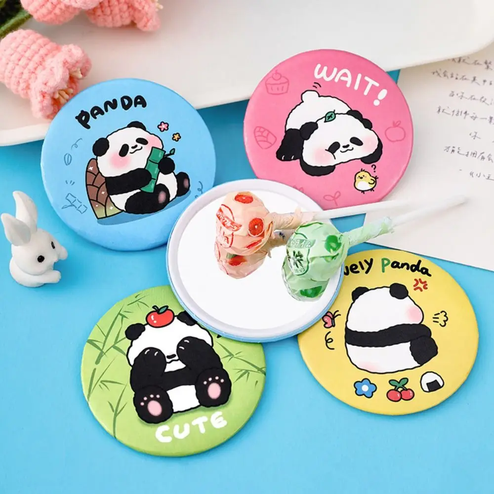 Touch Up Kleine Ronde Spiegel Mini Panda Kleine Spiegel Cartoon Compacte Make-upspiegel Enkelzijdige Creatieve Zakspiegel Buiten