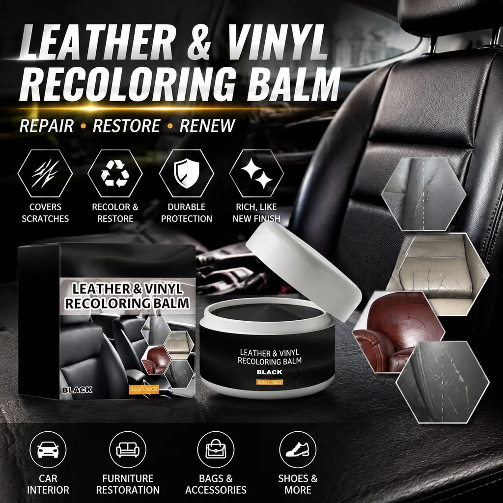 Leather Repair Kit Car Seat Leather Color Restorer Vinyl Scratch Repair Balm Leather Recoloring Cream 50g DIY Multifunctional
