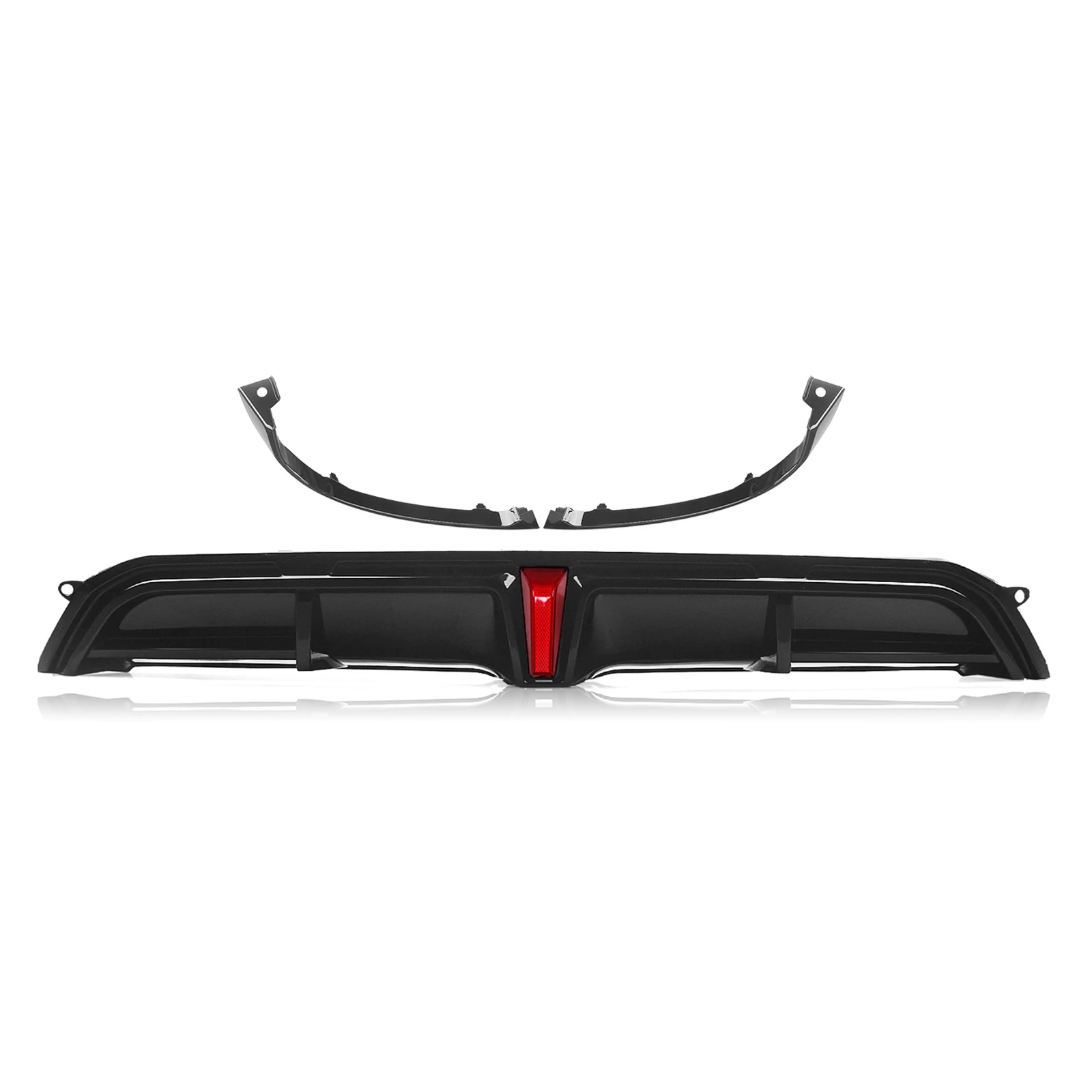 For Honda Civic Hatchback Models Only 2022-2024 Yofer Rear Bumper Diffuser Lip Gloss Black Boot Tail Spoiler Splitter Protector