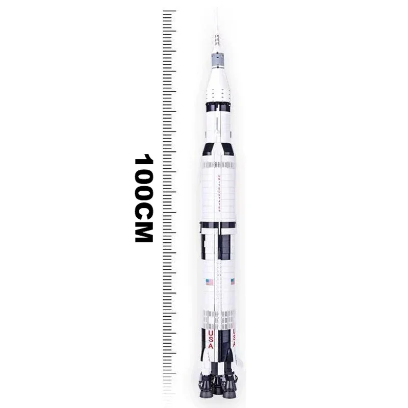 

Cretive MOC Apollo Saturn V Building Blocks Model Space Rocket Assembly Bricks Toys Birthday Christmas Gifts For Kid Boy Adult