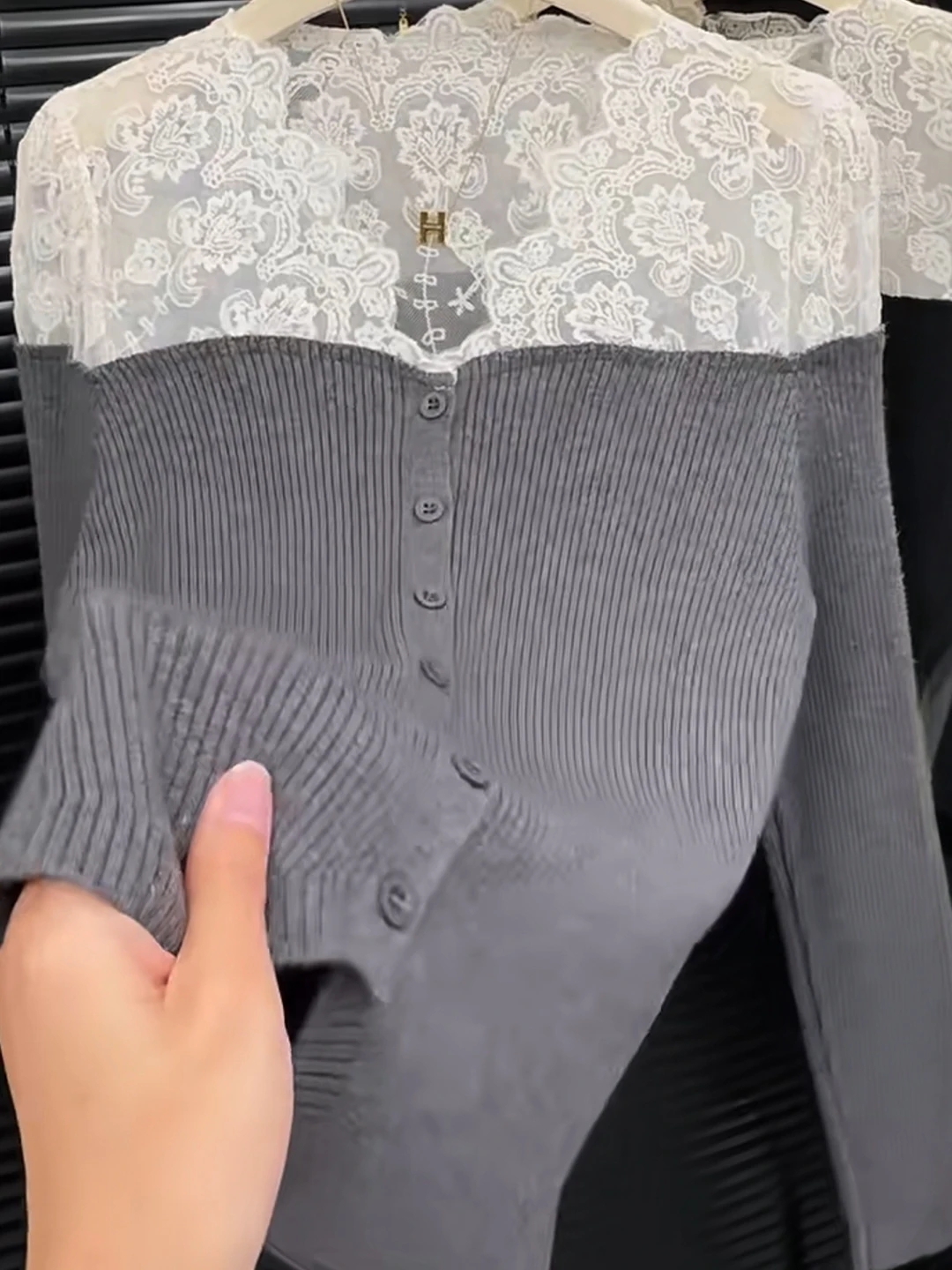 

Ele ey Кружевной вязаный открытый кардиган с v-образным вырезом, женский облегающий базовый топ, осенний топ Faion French Sle, средний мягкий...