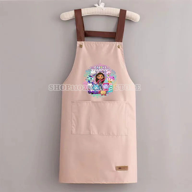 غابي دمية المئزر زيت مقاوم للماء بلا أكمام بينافور المرأة الكرتون المنزل مطعم الشواء المشروبات مآزر هدية #6