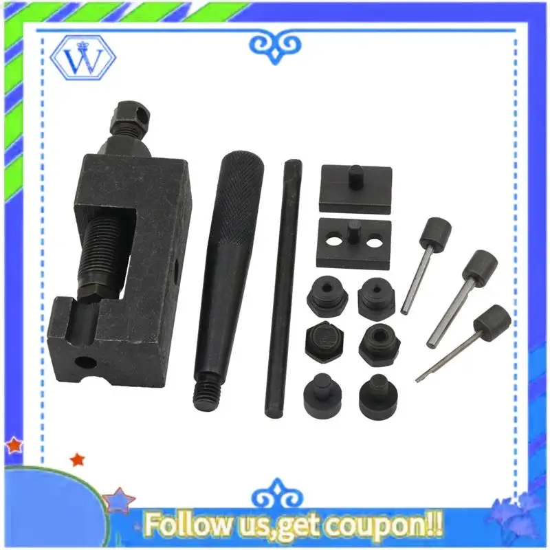 M46K-دراجة نارية سلسلة قواطع أداة التثبيت 6 دبابيس سلسلة القاطع المبرشم الدراجة سلسلة دبوس الصحافة مقبض ل 415/420/428/520/525