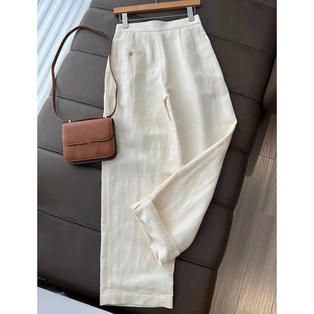 2025 Summer New Korean Fashion Design Temperament Sets Office Ladies Sleeveless Vest + Wide Leg Pants Two Piece Set Women Suits