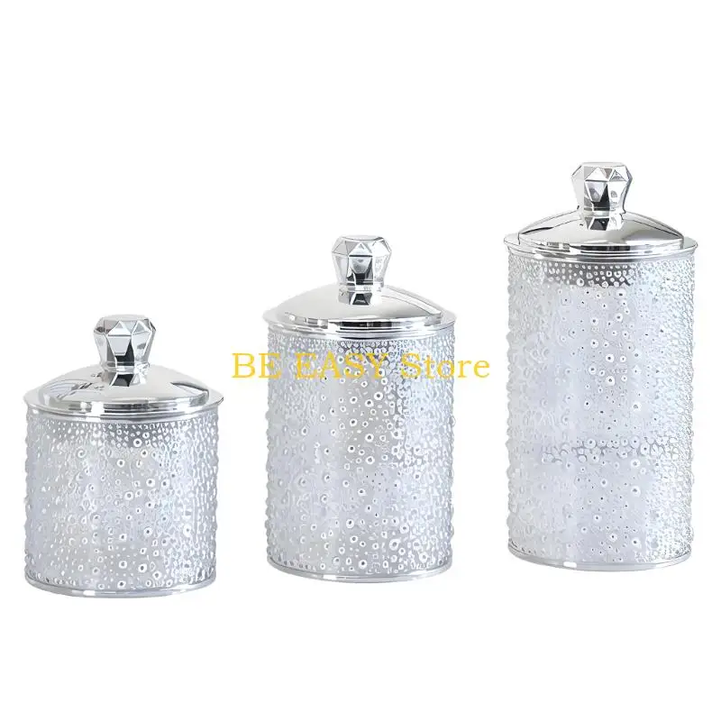 E28F Set Of 3 Coffee Canister Gold Accented Plastic Jars With Tight Seal Ideal For Preserving Nuts And Baking Supplies
