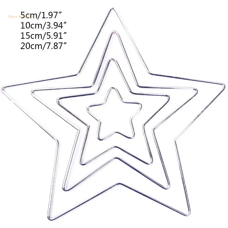 Metal Floral Hoops Star Wreath Macrame Rings Macrame Wall Hanging Crafts for DIY Wedding Decor Dropship