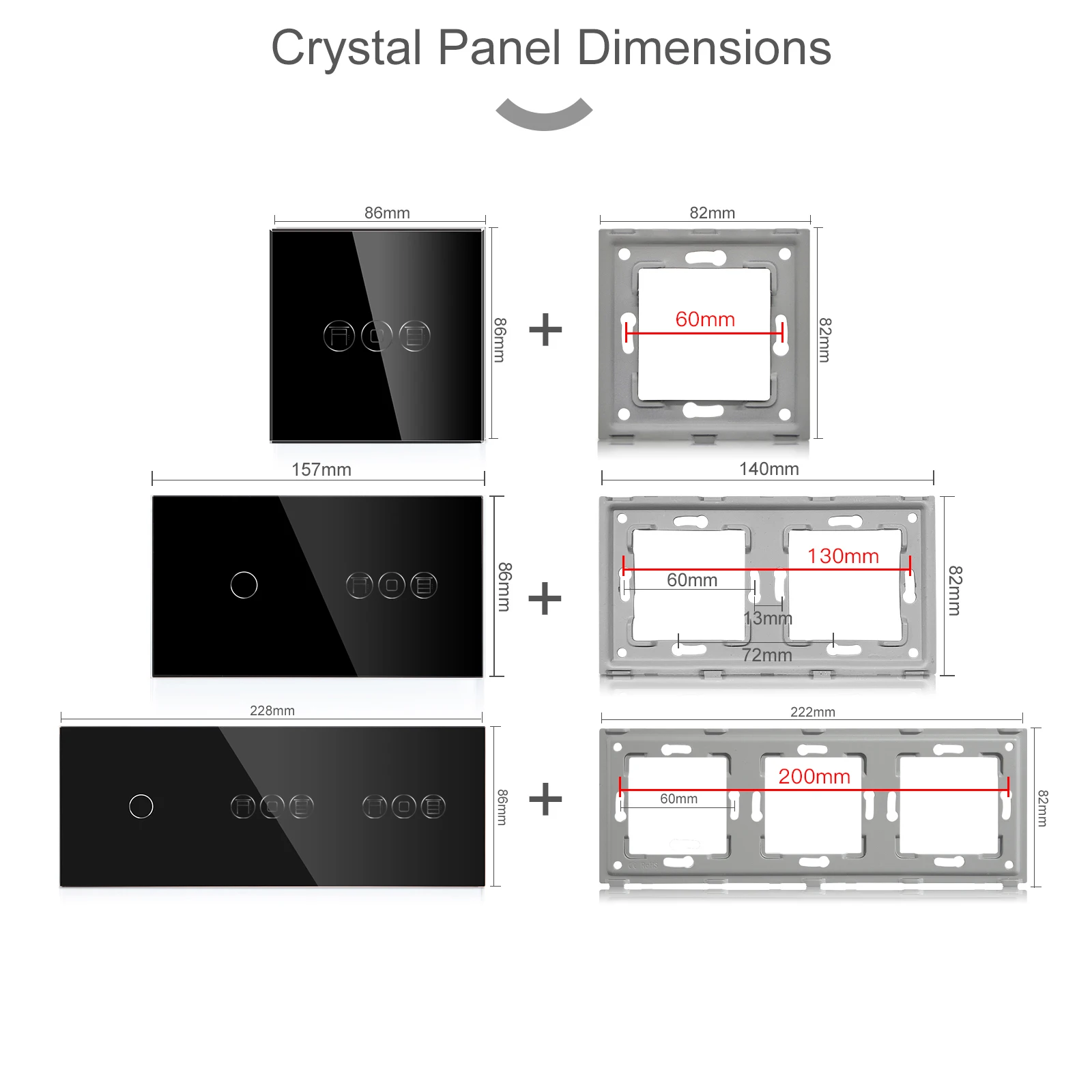 BSEED Zigbee Smart Touch Shutter Blinds Switch Light Switches Tuya Google Smart Life Function Parts Glass Panel DIY Combination