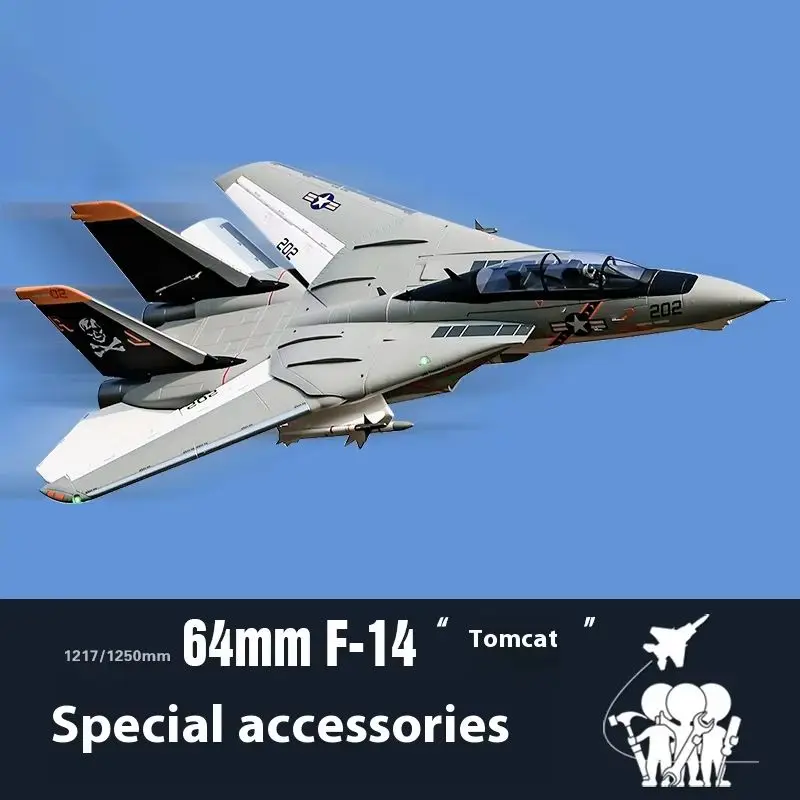 Freewing 64mm F-14a ensemble complet d'accessoires d'origine (1) Fuselage, ailes principales, train d'atterrissage, couvercle de nez à queue plate, Etc.