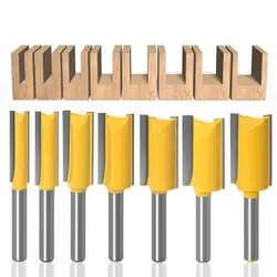 1/4 /6.35mm codolo punta dritta in carburo di tungsteno singolo doppio flauto fresa per legno fresa per legno 1 pz