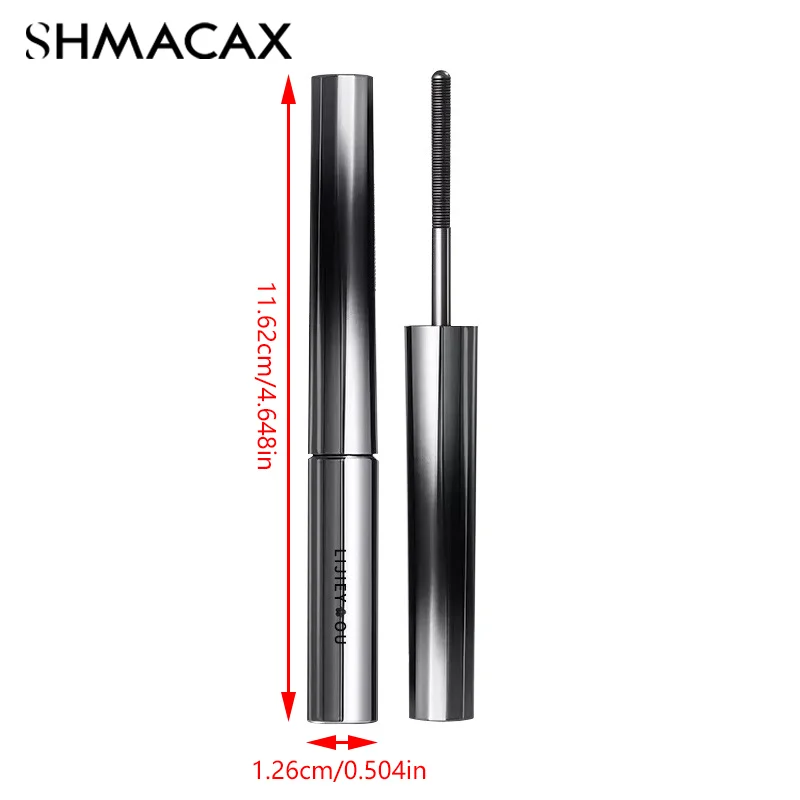 Tubo d'acciaio Mascara Waterproof Slender Non sbavature Brown Curly Metal Small Silver Tube Mascara