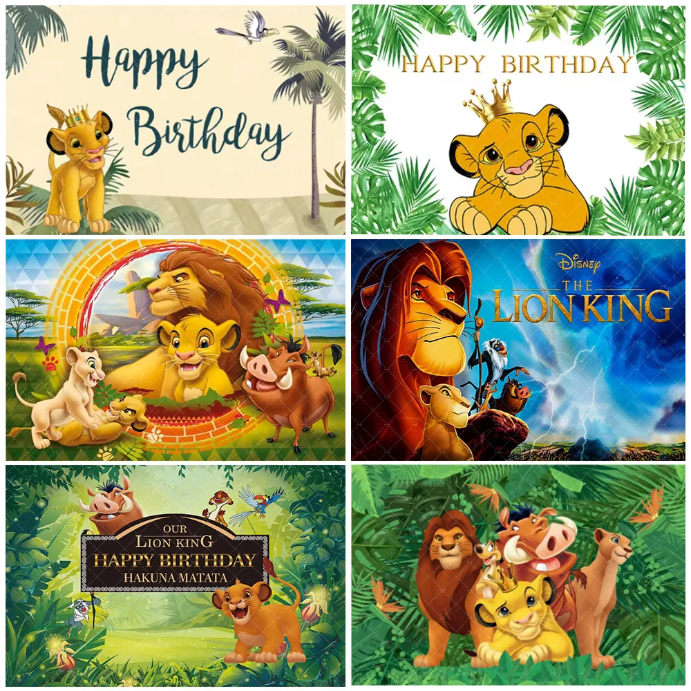 

Disney The Lion King Simba Jungle Animals Boy Birthday Party Photo Backdrop Tabletop Decoration Baby Shower Supplies Child Gifts
