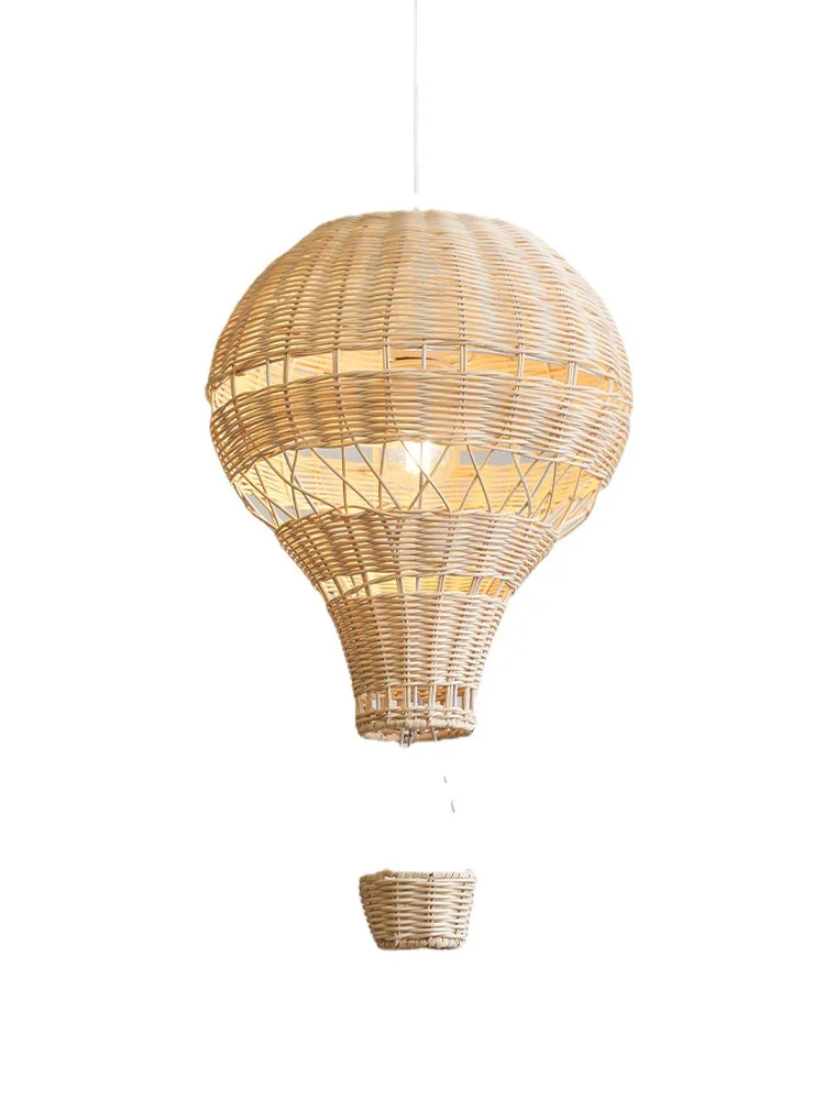 Imagem -05 - Luz do Pendente do Balão de ar Quente do Rattan Criativo Sala de Estar Quarto Decoração Home Restaurante Loja Handmade Luminárias Simples