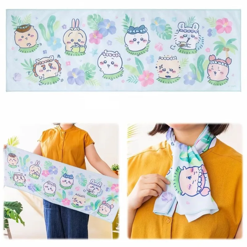 Cartoon Chiikawa Usagi Wash One’s Face Cold Feeling Absorb Sweat Sports Towel Soft Let in Air Decorate Protect Against The Wind