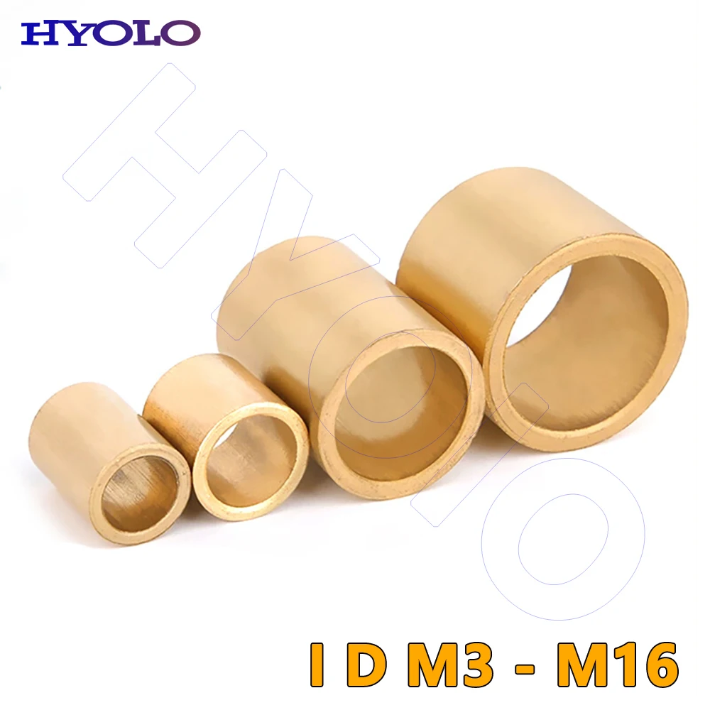 M3 to M16 Powder Metallurgy Oil Bearing Brass Shaft Sleeve Copper Sleeve Unthreaded Bushing Washer Hollow Standoff Gasket
