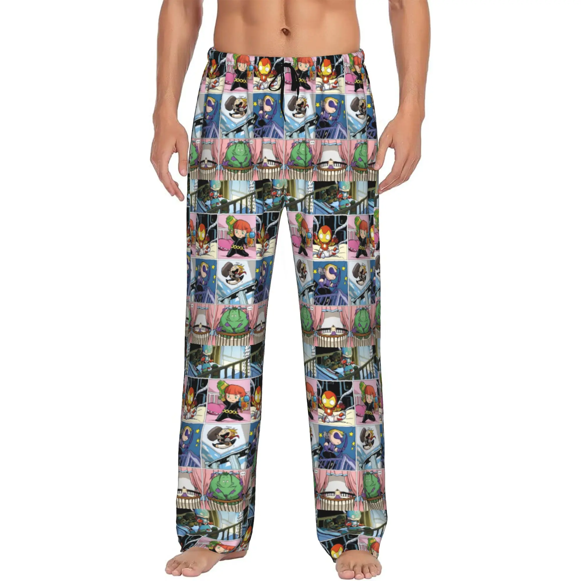 

Custom Men's A-Avengers Comic Wallpaper Pajama Pants Print Sleep Sleepwear Bottoms with Pockets