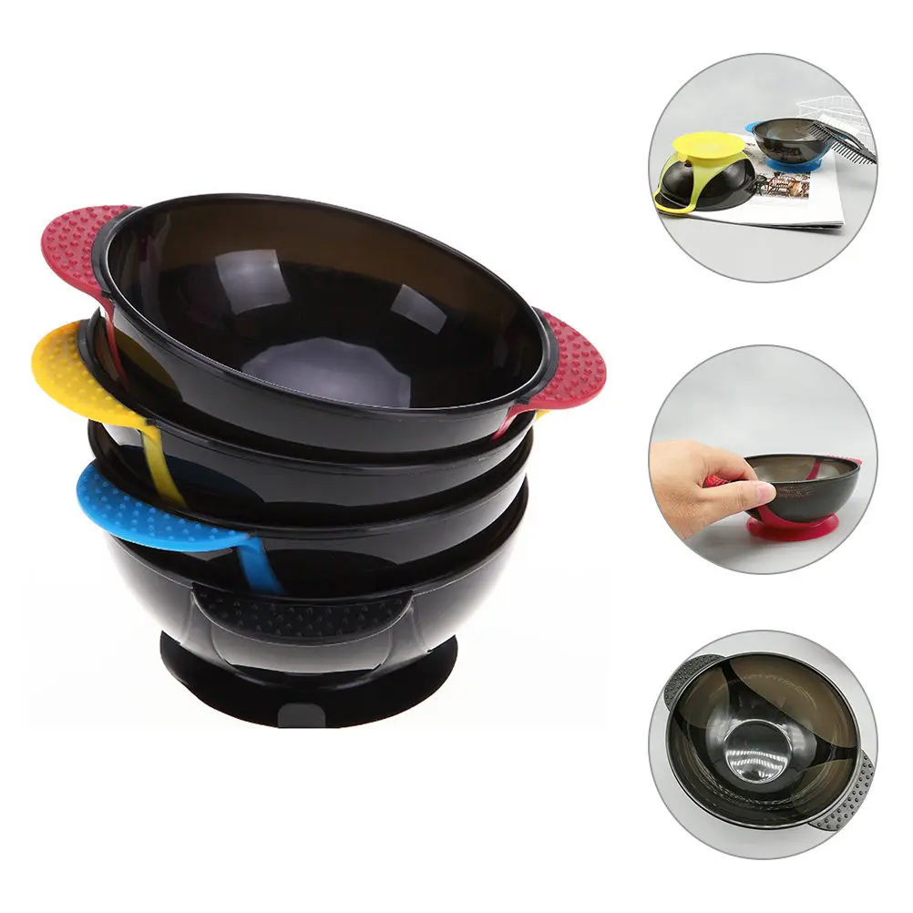 

4Pcs Hair Coloring Mixing Bowls Silicone Suction Cup Anti-Tilt Stable Grip Tinting Bowls for Hair Salon Tinting Bowl