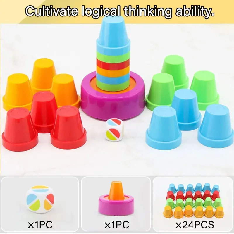 Speed Stacking Cup Color Matching Game Fun Parent-Child Interactive Toys Logical Thinking Training Slam Cup Match Cups Games